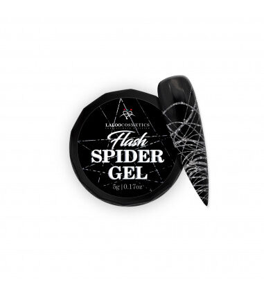 Flash Spider Gel Black with silver glitter